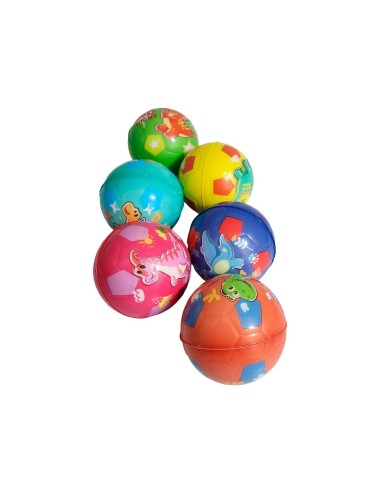 Pelota Bola Antiestrés Multicolor Dinosaurio X 6 Unidades