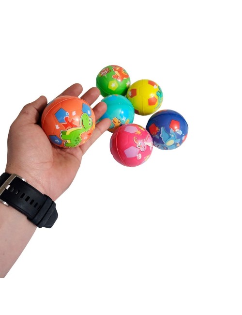 Pelota Bola Antiestrés Multicolor Dinosaurio X 6 Unidades