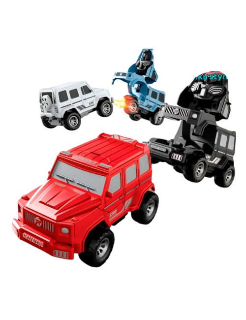 Camioneta Carro Transformable En Robot Coleccion X 4 Unidad