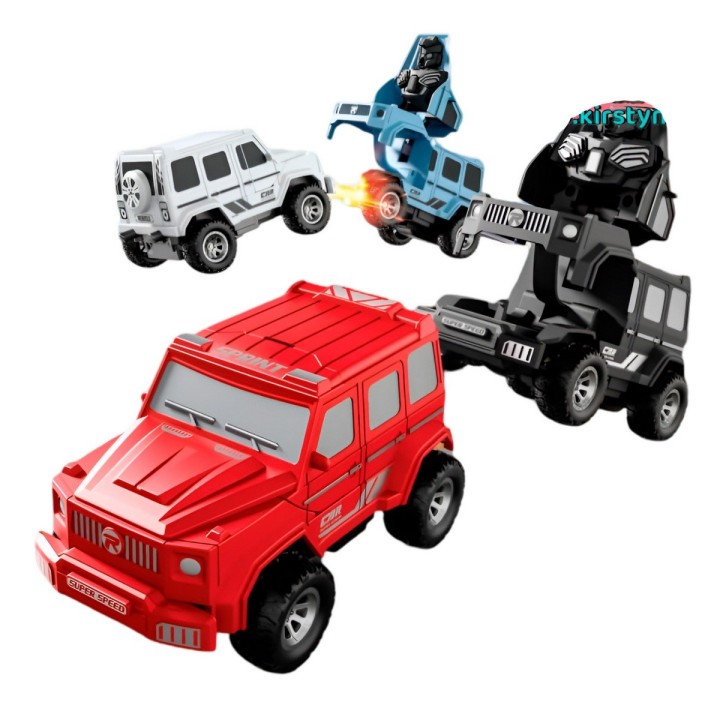 Camioneta Carro Transformable En Robot Coleccion X 4 Unidad