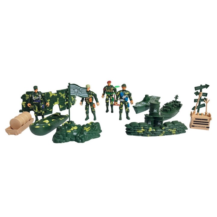 Soldados Militar Lanchas Juguete Niños Set Accesorios