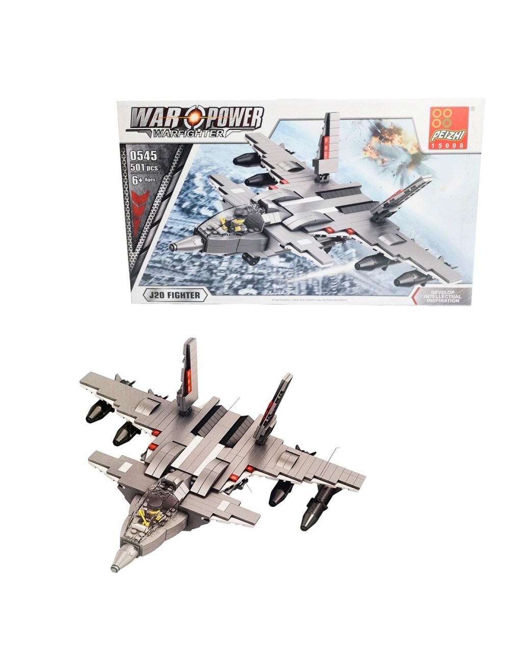 Avion De Combate Figura Armable Bloque Construccion Juguete