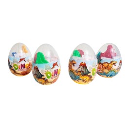 Huevo Dinosaurio Sorpresa Figura Plastilina X 4 Unidades