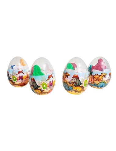 Huevo Dinosaurio Sorpresa Figura Plastilina X 4 Unidades