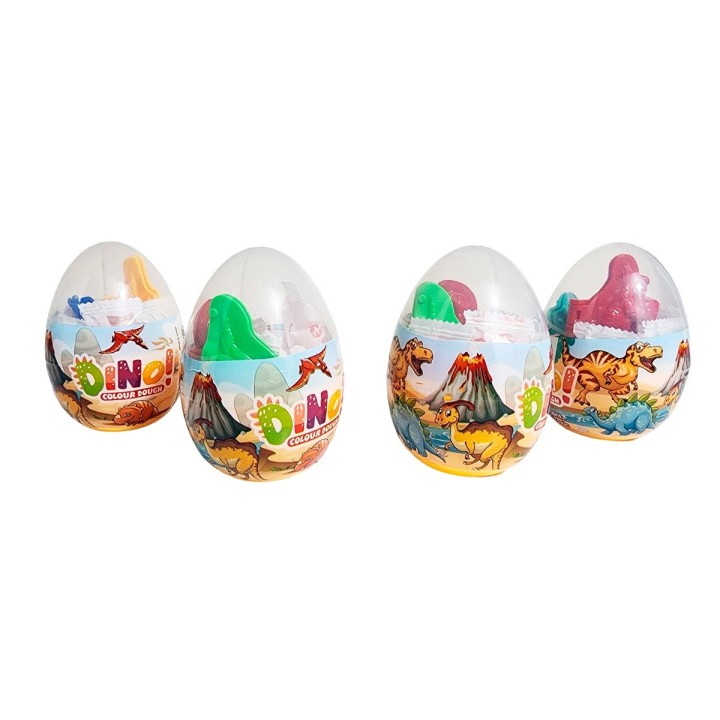 Huevo Dinosaurio Sorpresa Figura Plastilina X 4 Unidades