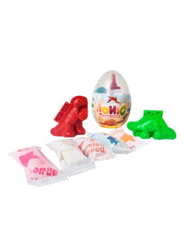 Huevo Dinosaurio Sorpresa Figura Plastilina X 4 Unidades