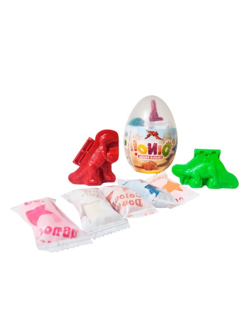Huevo Dinosaurio Sorpresa Figura Plastilina X 4 Unidades