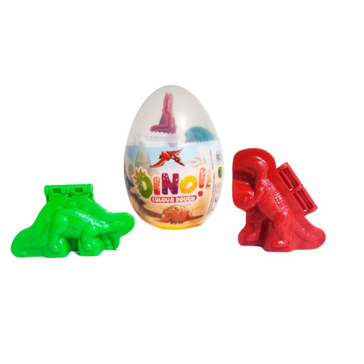 Huevo Dinosaurio Sorpresa Figura Plastilina X 4 Unidades