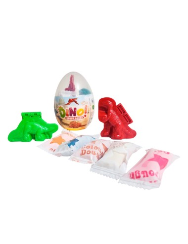 Huevo Dinosaurio Sorpresa Figura Plastilina X 4 Unidades