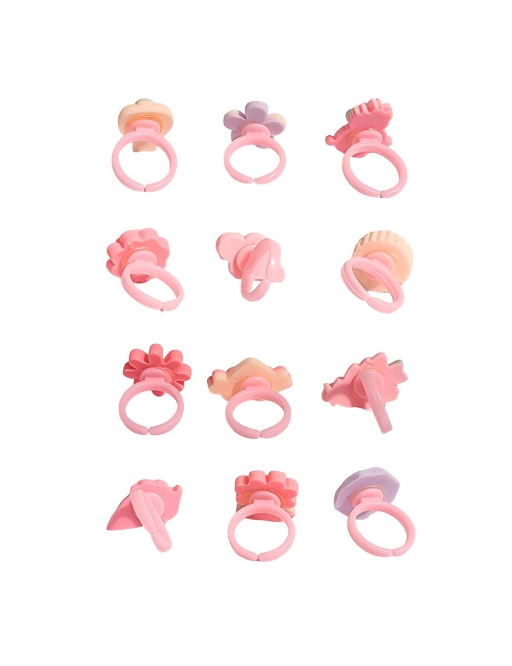 Set De Anillos Ajustables Juguete Niñas Figuras + Estuche