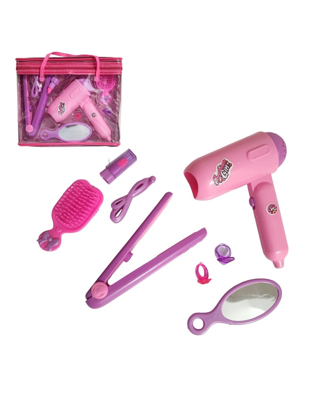 Secador De Juguete Accesorios De Belleza Set + Baterias
