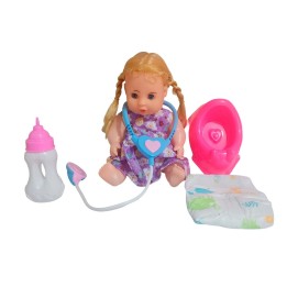 Muñeca Doctora Estetoscopio Con Pañal Tetero Y Bacinilla