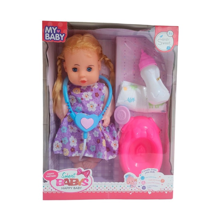 Muñeca Doctora Estetoscopio Con Pañal Tetero Y Bacinilla