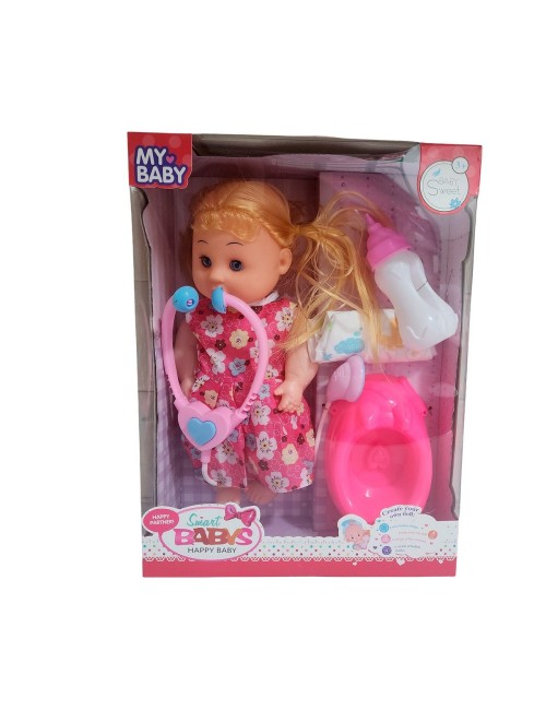 Muñeca Doctora Estetoscopio Con Pañal Tetero Y Bacinilla