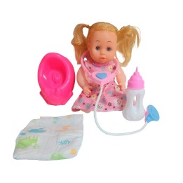 Muñeca Doctora Estetoscopio Con Pañal Tetero Y Bacinilla