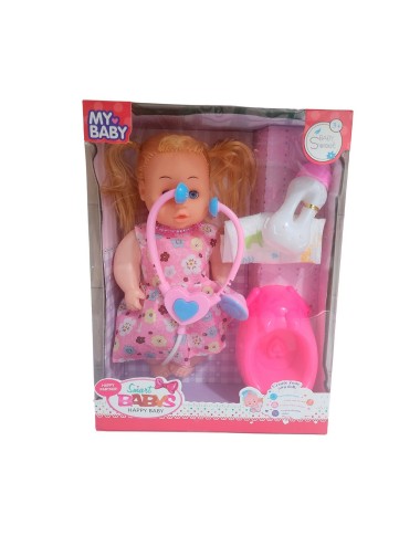 Muñeca Doctora Estetoscopio Con Pañal Tetero Y Bacinilla