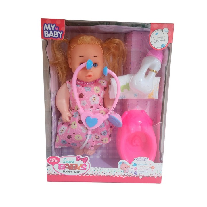 Muñeca Doctora Estetoscopio Con Pañal Tetero Y Bacinilla