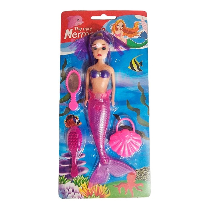 Muñeca Princesa Sirena Con Accesorios De Belleza Juguete