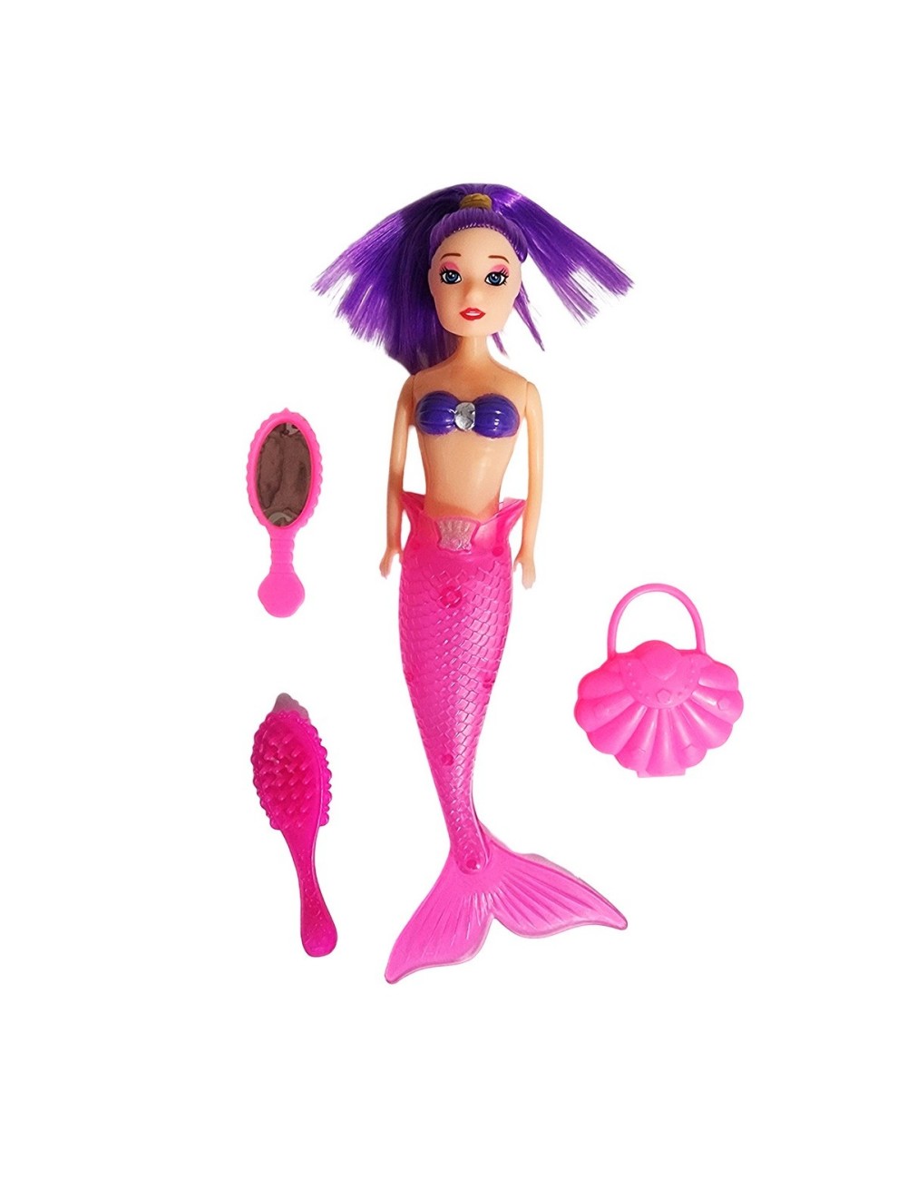 Muñeca Princesa Sirena Con Accesorios De Belleza Juguete