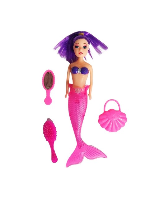 Muñeca Princesa Sirena Con Accesorios De Belleza Juguete