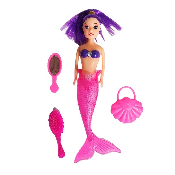 Muñeca Princesa Sirena Con Accesorios De Belleza Juguete