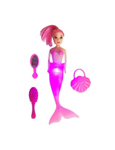 Muñeca Princesa Sirena Con Accesorios De Belleza Juguete
