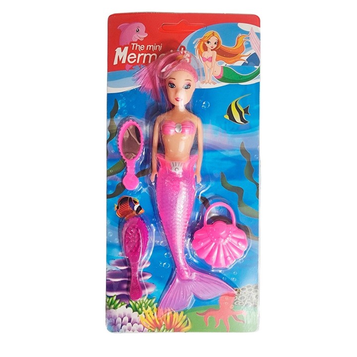 Muñeca Princesa Sirena Con Accesorios De Belleza Juguete
