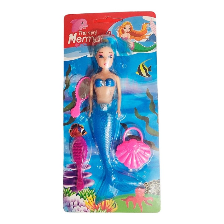 Muñeca Princesa Sirena Con Accesorios De Belleza Juguete