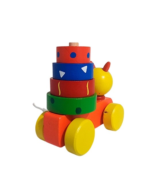 Carro De Madera Juguete Aprendizaje Encastre Figuras Colores
