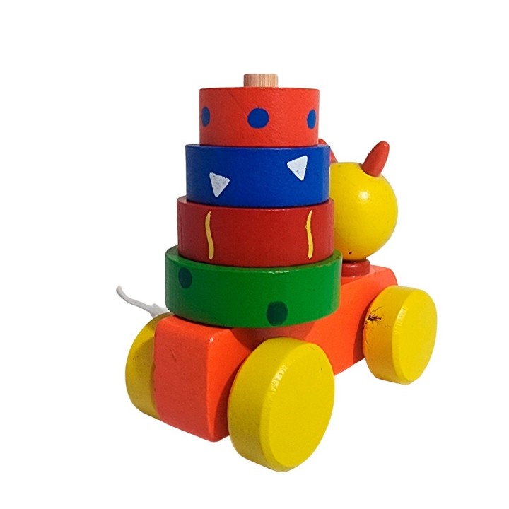 Carro De Madera Juguete Aprendizaje Encastre Figuras Colores