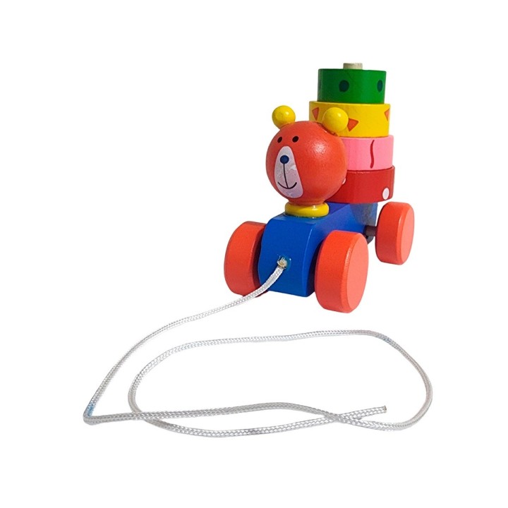 Carro De Madera Juguete Aprendizaje Encastre Figuras Colores