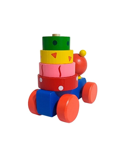 Carro De Madera Juguete Aprendizaje Encastre Figuras Colores