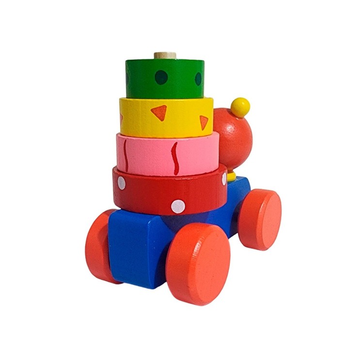 Carro De Madera Juguete Aprendizaje Encastre Figuras Colores