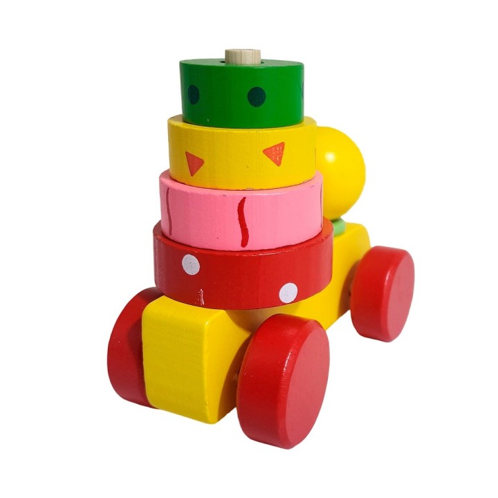 Carro De Madera Juguete Aprendizaje Encastre Figuras Colores