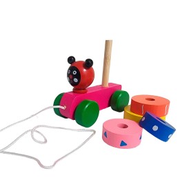 Carro De Madera Juguete Aprendizaje Encastre Figuras Colores