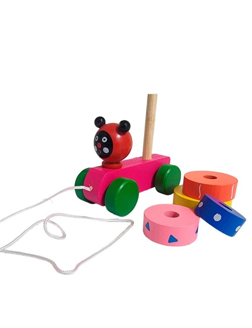 Carro De Madera Juguete Aprendizaje Encastre Figuras Colores