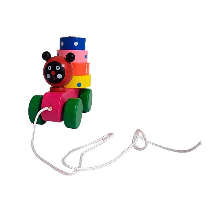 Carro De Madera Juguete Aprendizaje Encastre Figuras Colores