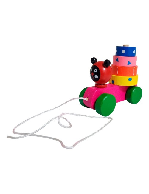 Carro De Madera Juguete Aprendizaje Encastre Figuras Colores