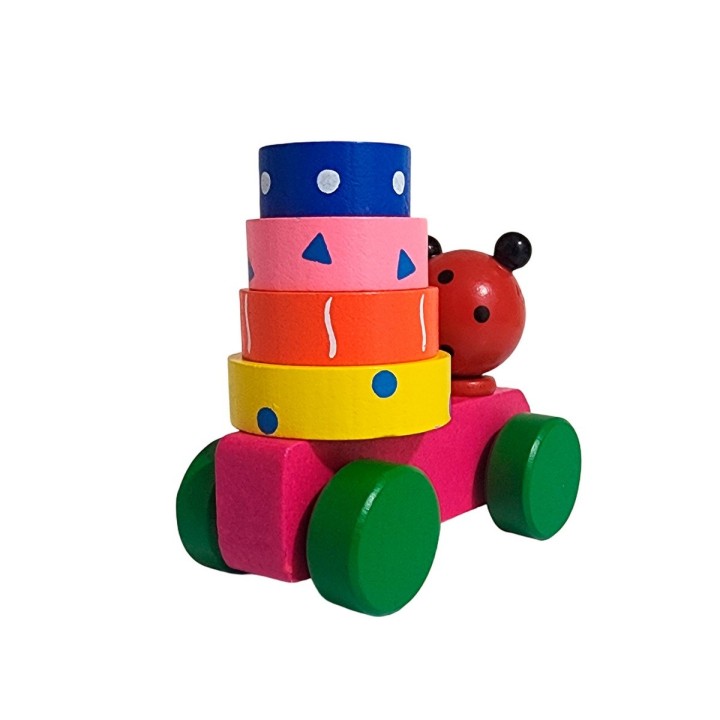 Carro De Madera Juguete Aprendizaje Encastre Figuras Colores