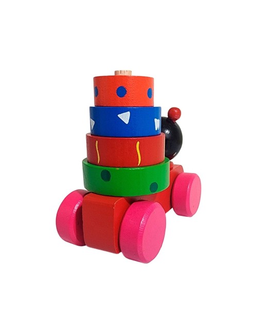Carro De Madera Juguete Aprendizaje Encastre Figuras Colores