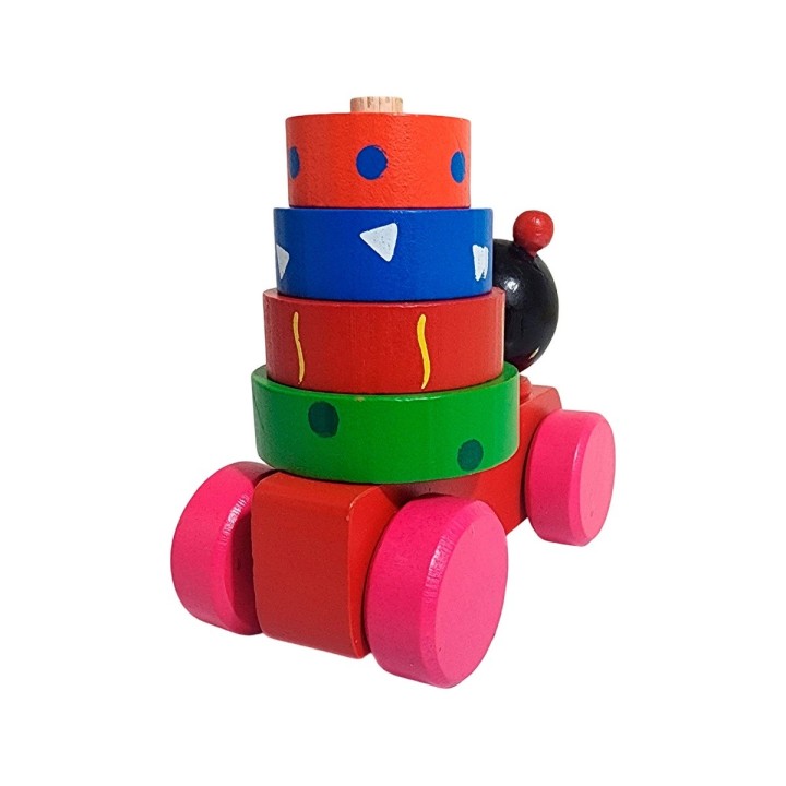 Carro De Madera Juguete Aprendizaje Encastre Figuras Colores