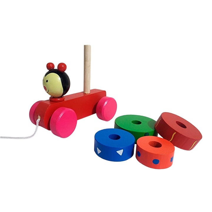Carro De Madera Juguete Aprendizaje Encastre Figuras Colores