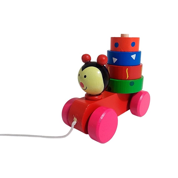 Carro De Madera Juguete Aprendizaje Encastre Figuras Colores