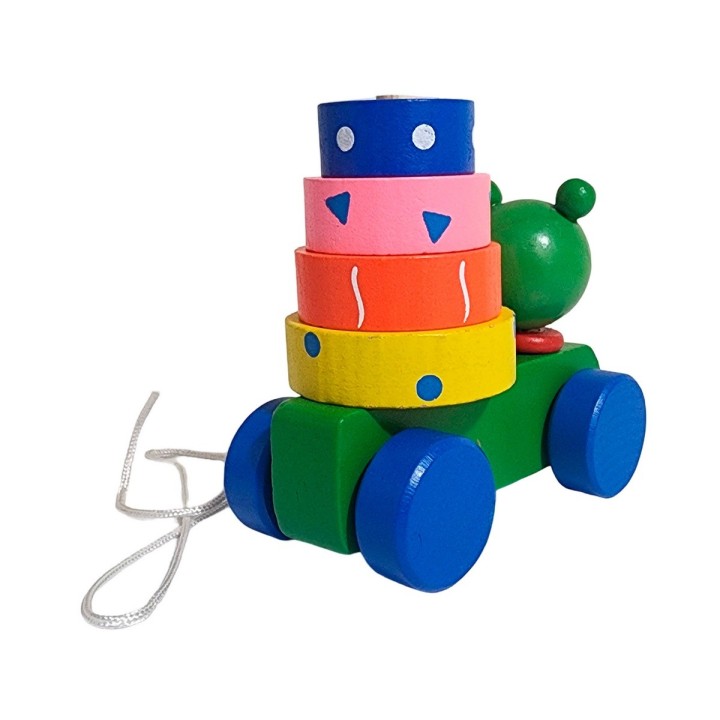 Carro De Madera Juguete Aprendizaje Encastre Figuras Colores