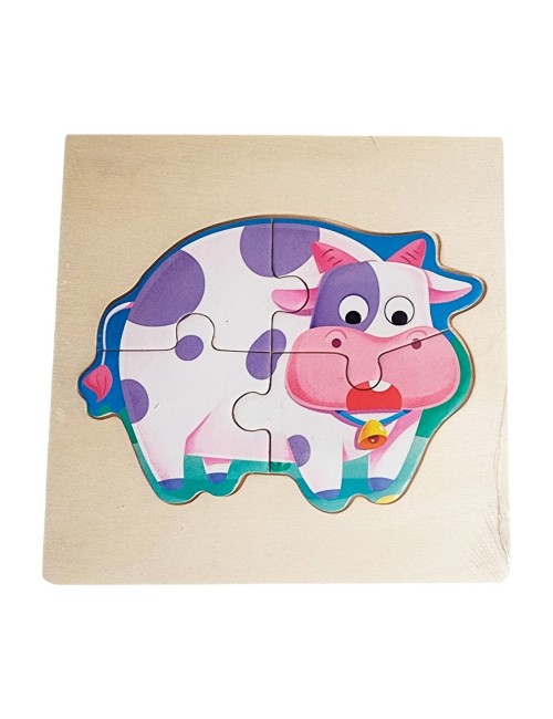 Rompecabeza Madera Figura Color Didactica Aprendizaje Niños