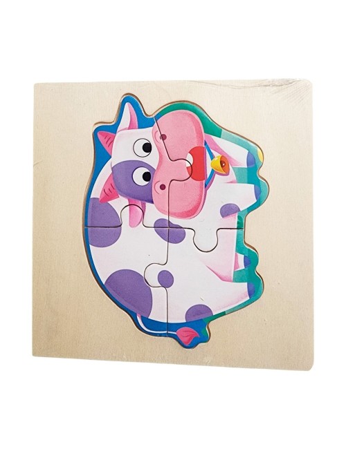 Rompecabeza Madera Figura Color Didactica Aprendizaje Niños