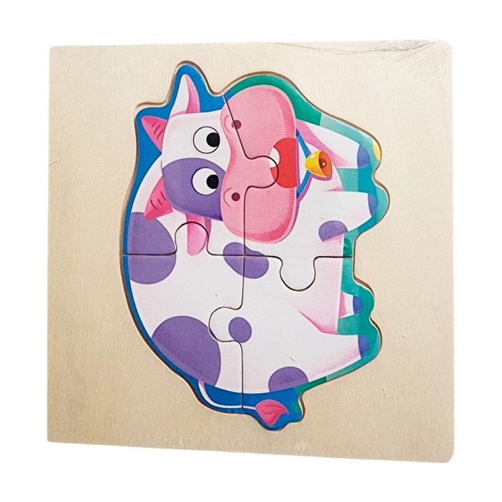 Rompecabeza Madera Figura Color Didactica Aprendizaje Niños