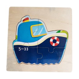 Rompecabeza Madera Figura Color Didactica Aprendizaje Niños