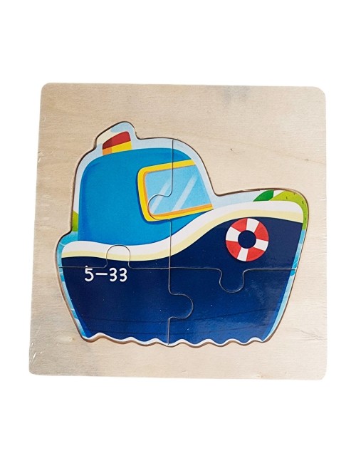 Rompecabeza Madera Figura Color Didactica Aprendizaje Niños