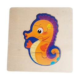 Rompecabeza Madera Figura Color Didactica Aprendizaje Niños